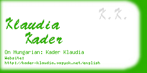 klaudia kader business card